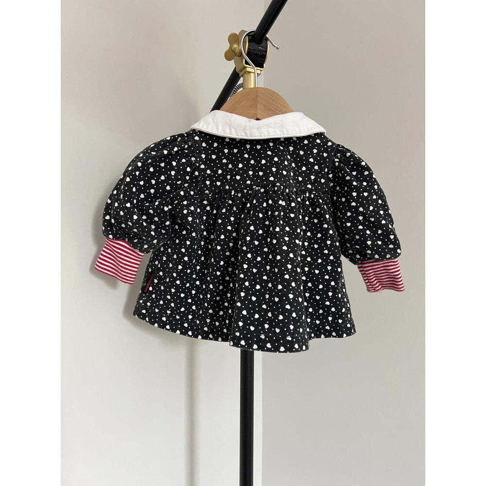 Rainbow Tag Gymboree Black/Red/White Hearts & Stripes Tunic Sweater Top - Picture 4 of 6